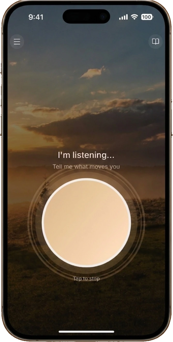 LUME app – recording screen